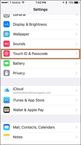 touch id password