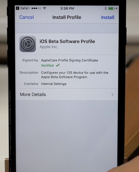 ios beta install profile