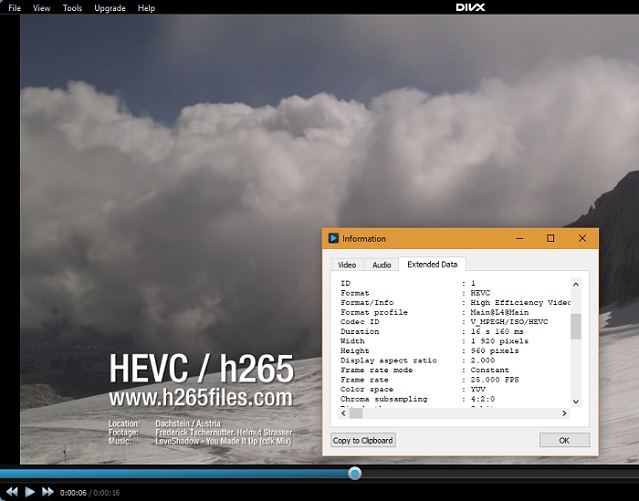 DivX Running HEVC Videos