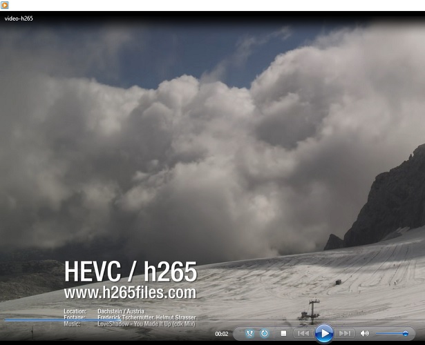 Windows Media Playing Playing HEVC