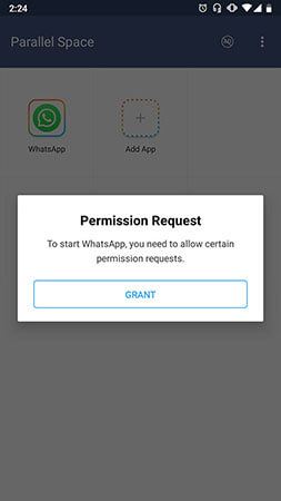 dual whatsapp - grant permission