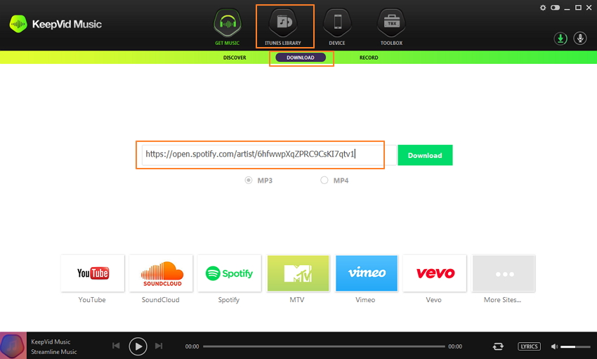 copy the link of spotify-download or convert spotify to mp3