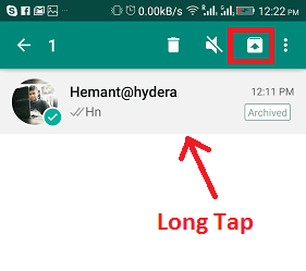 Undo Archive WhatsApp in Android