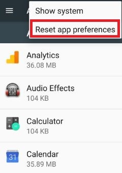 error code 504-reset app preference