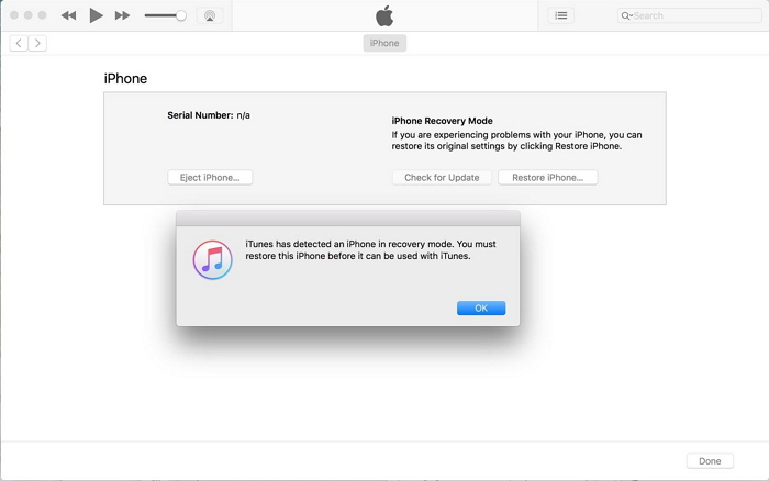 restore iPhone using iTunes