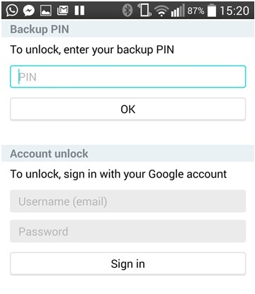 unlock lg phone - enter google account