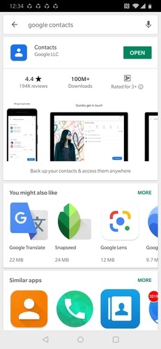 Google Contacts App