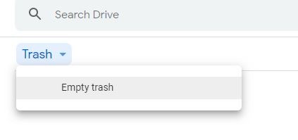 Clean Google Storage Empty Trash