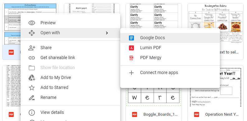 Clean Google Storage Open With Google Docs