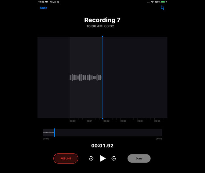 How to Record Audio on iPad by Using Voice Memos resume