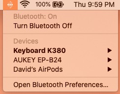 Conect Airpods To Mac Dropdown