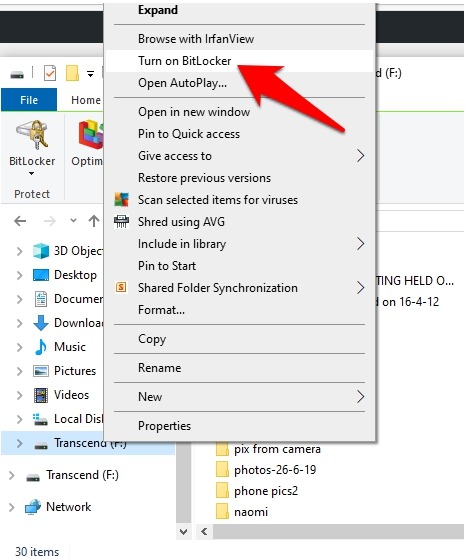 Encrypt Usb Drive Windows 11/10 Drive Manage Bitlocker Right Click Turn On