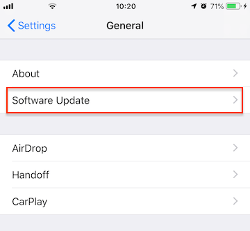 update ios software