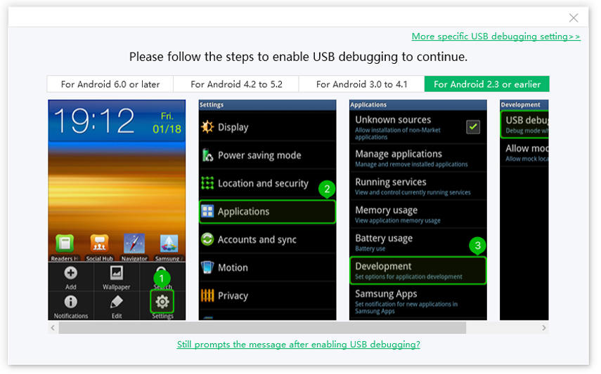 enable usb debugging on android device