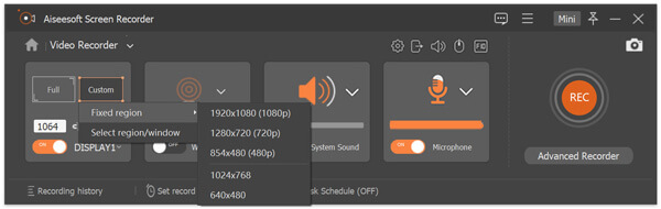 Screen Recorder Settings