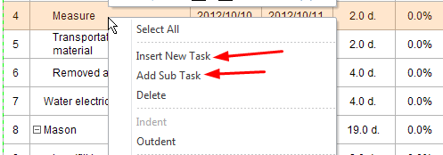 Add Gantt Chart Task