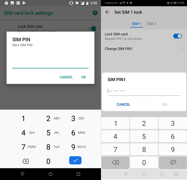 Tap the new SIM PIN settings in Android