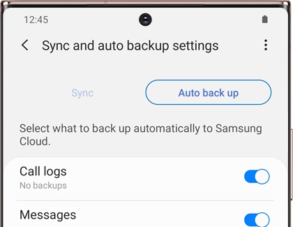 Sync and auto backup settings