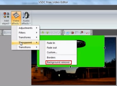 vsdc video editor green screen