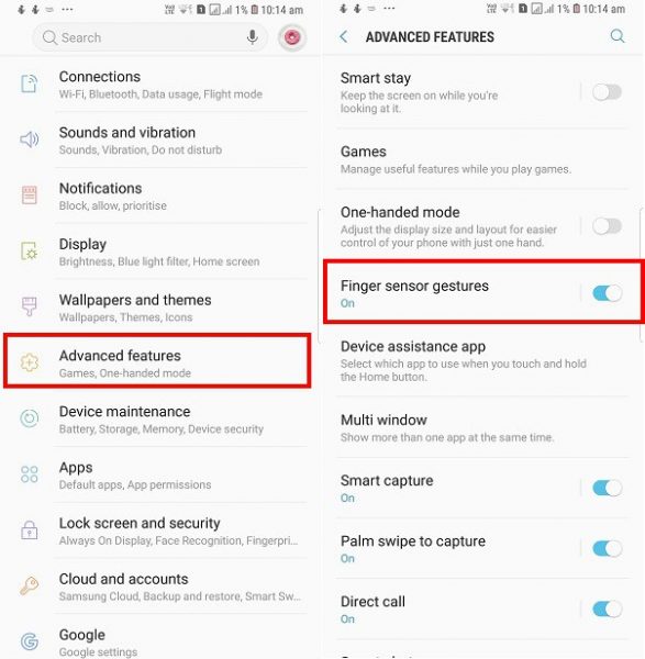 Galaxy S9 Fingerprint Button disable