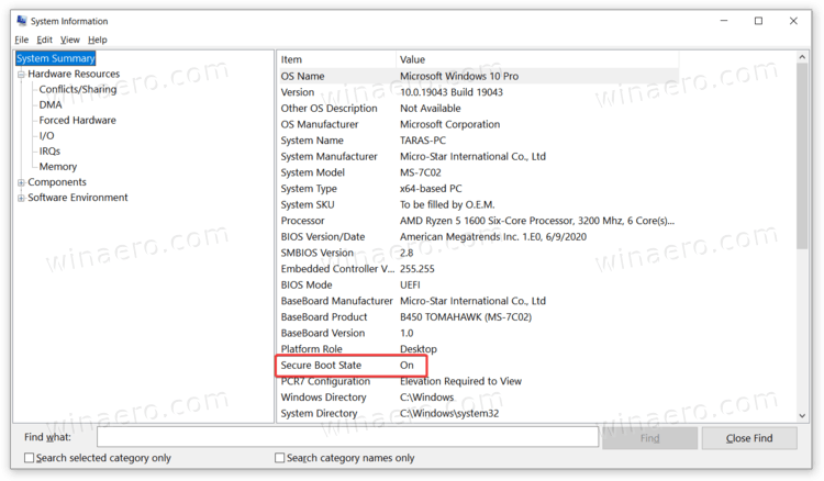 Windows 11/10 Verifica avvio protetto abilitato
