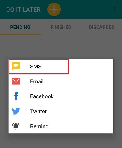 Do It Later App sms