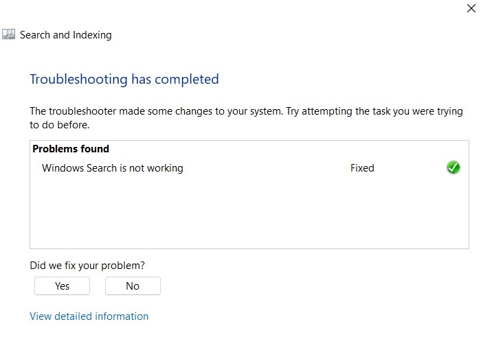 Windows11 Stuck Search Troubleshooting Completed Problem Fixed