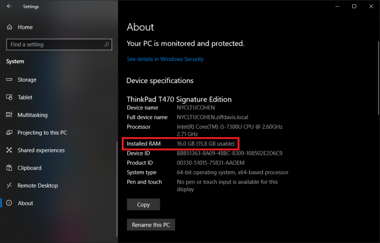windows 10 about settings